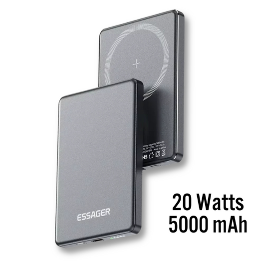 Power Bank Essager 5000mAh – Compacto, Potente e Sem Fio