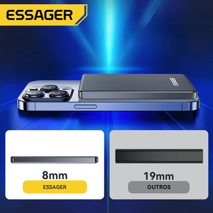 Power Bank Essager 5000mAh – Compacto, Potente e Sem Fio